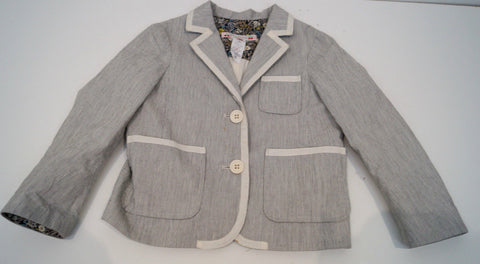 JACADI PARIS Junior Boy's Brown Cotton Cord Corduroy Casual Blazer Jacket 8Y