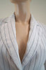 GERARD DAREL Off White & Dark Navy Stripe Lined Summer Blazer Jacket EU38; UK10