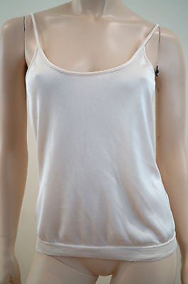 CELINE Off White Cream Knitwear Scoop Neck Sleeveless Cami Tank Jumper Top Sz:M