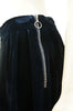 LANVIN Hiver 2005 Dark Navy Blue Velvet Pleated Short Skirt UK12 EU40