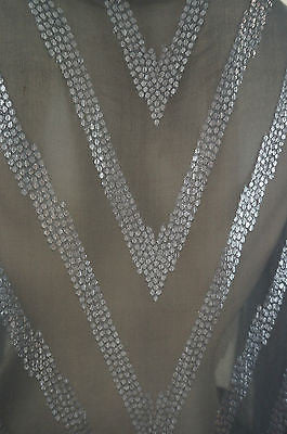 MALENE BIRGER Charcoal Grey & Silver; Silk & Lurex Evening Top DK34; UK8