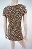 MARC BY MARC JACOBS Designer Brown & Beige Animal Print Long Length Summer Top