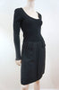 TARA JARMON Designer Black Long Sleeve A-Line Skirt Winter Dress EU40; UK12