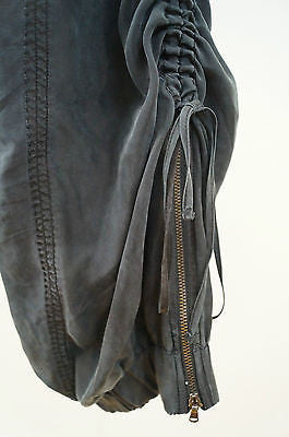 PINKO Black Cotton Bandeau Top & Charcoal Grey Silk Cargo Playsuit Jumpsuit UK8