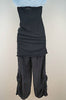 PINKO Black Cotton Bandeau Top & Charcoal Grey Silk Cargo Playsuit Jumpsuit UK8