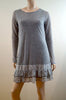 THEORY Pale Grey Ruffle Frill Hemline Long Sleeve Casual Short Mini Dress Med