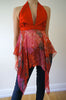 BORHAM BASMA UK Designer Red Silk Fitted Halter Neck Backless Party Top XS