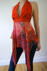 BORHAM BASMA UK Designer Red Silk Fitted Halter Neck Backless Party Top XS