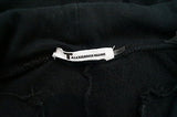 T By ALEXANDER WANG Black Cotton Leather Look Detail Casual Trousers Pants Sz:M