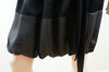 LANVIN Ete 2006 Black 2 Tone Fabric Elasticated Waist Tie Ribbon Skirt UK14 EU42