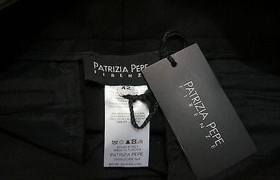 PATRIZIA PEPE Women's Wool Mix Black Straight Leg Formal Trousers / Pants IT42