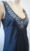 ELIE TAHARI Black Midnight Navy Embroidered Scoop Neck Sleeveless Maxi Dress 10