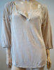 GERARD DAREL Beige Linen Fine Knit Cream Lace Detail 3/4 Sleeve Jumper Sweater 2