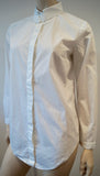 CARVEN White 100% Cotton Button Collar Long Sleeve Formal Blouse Shirt FR38 UK10