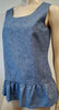 PHILOSOPHY DI LORENZO SERAFINI Blue Cotton Sleeveless Peplum Hemline Top UK10