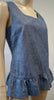 PHILOSOPHY DI LORENZO SERAFINI Blue Cotton Sleeveless Peplum Hemline Top UK10