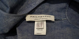 PHILOSOPHY DI LORENZO SERAFINI Blue Cotton Sleeveless Peplum Hemline Top UK10