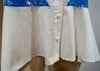 PREEN BY THORNTON BREGAZZI White Cotton Poplin Blue Lace Sleeveless Shirt Top M