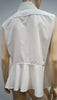 PREEN BY THORNTON BREGAZZI White Cotton Poplin Blue Lace Sleeveless Shirt Top M