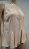 SANDRO PARIS Pale Pinky Beige Round Neck Sheer Panelled Sleeveless Evening Top 2