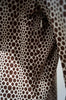TORY BURCH Brown & Cream Cotton Stretch Geometric Print Long Sleeve Kaftan Top 8