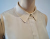 RAG & BONE NEW YORK Silver Grey Silk Collared Sleeveless Tunic Blouse Shirt Top