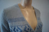 COACH NEW YORK Baby Blue Mohair Blend Metallic Pattern Knitwear Cardigan Top XS