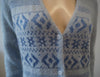 COACH NEW YORK Baby Blue Mohair Blend Metallic Pattern Knitwear Cardigan Top XS