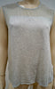 HELMUT LANG Women's Pale Grey Round Neck Sheer Detail Sleeveless Vest Top S
