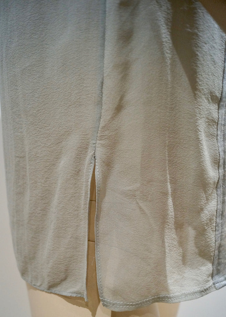 HELMUT LANG Women's Pale Grey Round Neck Sheer Detail Sleeveless Vest Top S