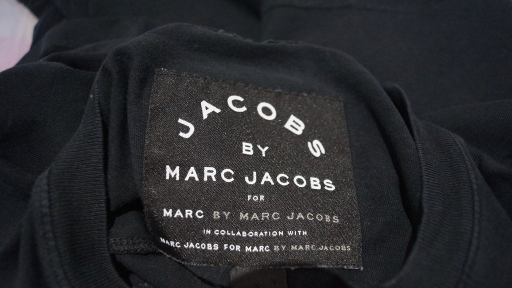 MARC BY MARC JABOBS Black Cotton Printed Crew Neck Short Sleeve T-Shirt Tee Top