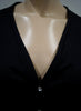 SONIA RYKIEL Black Sheen V Neck Metallic Button Fastened 3/4 Sleeve Cardigan Top