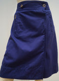 MARC BY MARC JACOBS Women's Purple Blue 100% Cotton Wrap Front Skirt US10 UK14