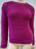 STELLA MCCARTNEY KIDS Girls Hot Pink Wool Blend Chunky Knit Jumper Sweater Top