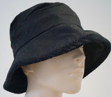BRONTE AMSTERDAM Black 100% Cotton Pleated Lined Casual Bucket Hat Sz:57 / M