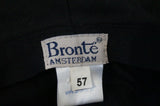 BRONTE AMSTERDAM Black 100% Cotton Pleated Lined Casual Bucket Hat Sz:57 / M