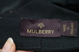 MULBERRY Black 100% Cotton Branded Silver Detail Lined Peaked Casual Cap Hat