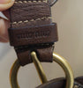 MIU MIU Brown Leather Gold Tone Hardware Wide Width Buckle Fastened Belt 85/34