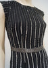 LACE & BEADS Black Silver Sequin Embellished Cap Sleeve Lined Evening Maxi Dress