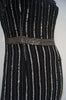 LACE & BEADS Black Silver Sequin Embellished Cap Sleeve Lined Evening Maxi Dress