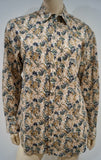 RAG & BONE Beige & Multi-Colour 100% Cotton Floral Print Blouse Shirt Top Sz:M