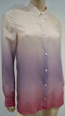 ALEXANDER LEWIS Dusky Pink Virgin Wool Stretch Short Sleeve Blouse Shirt Top 12