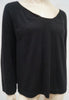 CHLOE Women's Black Cashmere Scoop Neckline Long Sleeve Jumper Sweater Top M