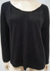 CHLOE Women's Black Cashmere Scoop Neckline Long Sleeve Jumper Sweater Top M