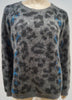 CLAUDIE PIERLOT Charcoal Grey Blue Mohair Blend Leopard Pattern Jumper Sweater 3