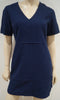 PAUL & JOE SISTER Navy Blue Cotton Blend V Neck Short Sleeve Dress FR36 UK8