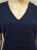 PAUL & JOE SISTER Navy Blue Cotton Blend V Neck Short Sleeve Dress FR36 UK8