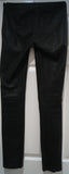 HARTFORD Women's Black 100% Lamb Leather Slim Skinny Trousers Pants Sz2 UK10