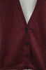 AHILYA Burgundy Red Ultra Fine Cashmere V Neckline Black Lace Rear Cardigan Top