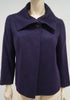 AKRIS Women's Purple 100% Cashmere Collared 3/4 Sleeve Winter Jacket US8 UK12